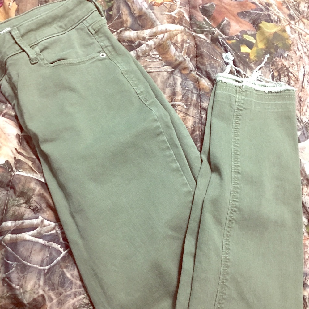 Old Navy Olive Green Super Skinny Rockstar Jeans